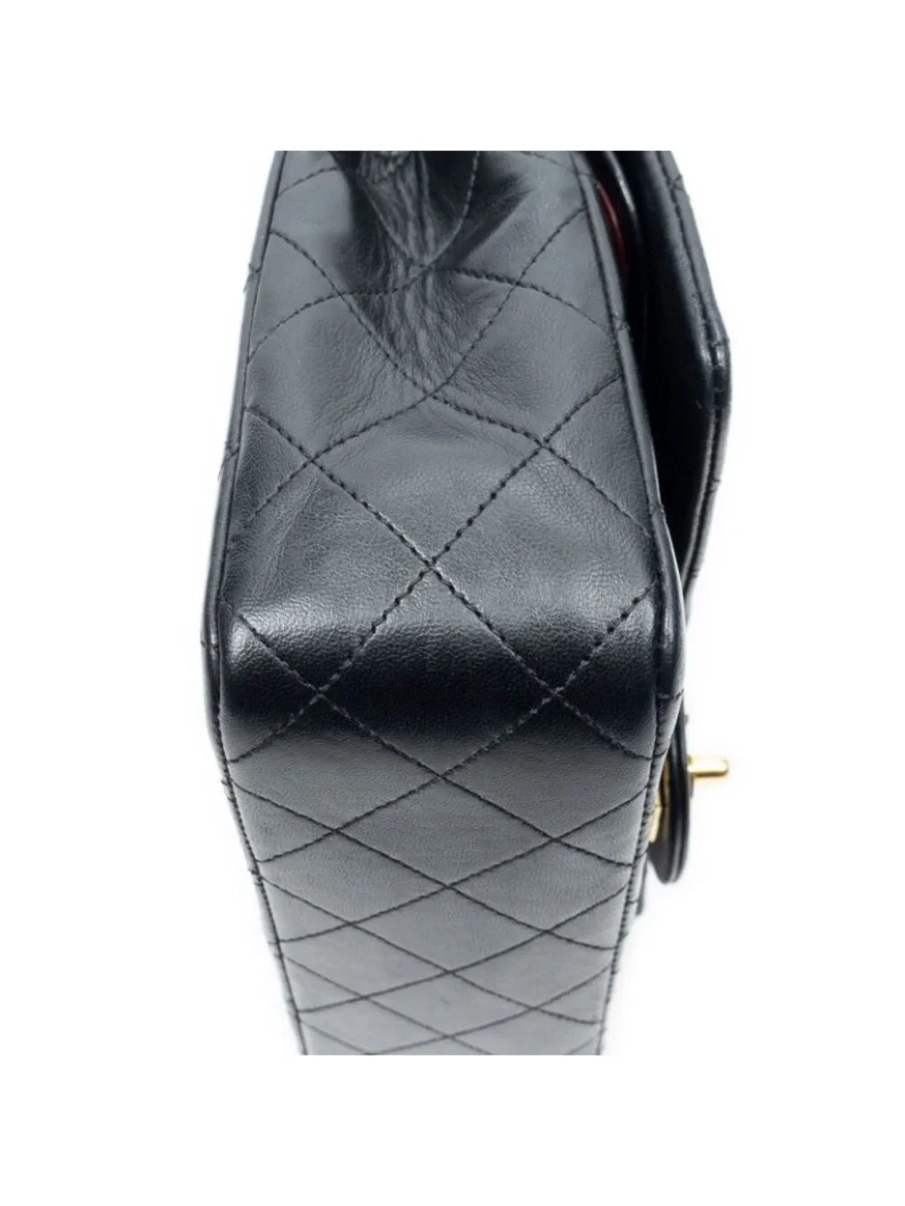 Chanel Quilted Double Flap Bag Black Lambskin Leather